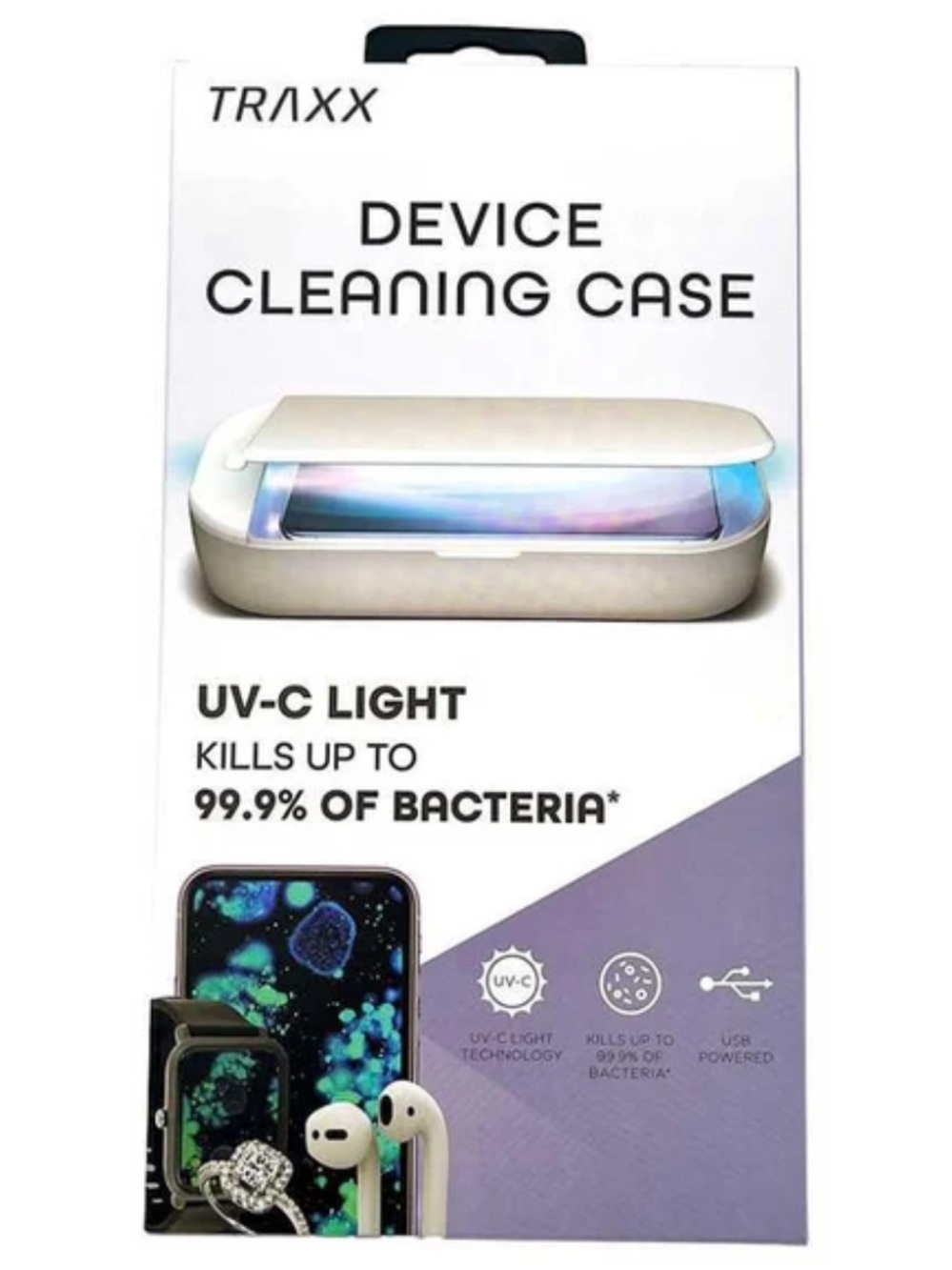UV-C Sanitizer Device Cleaning Case: phone, keys, remote controls, earbuds more